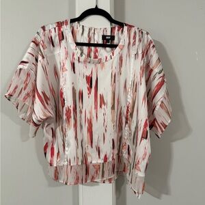 DKNY Printed Mixed-Media Dolman Sleeve Too